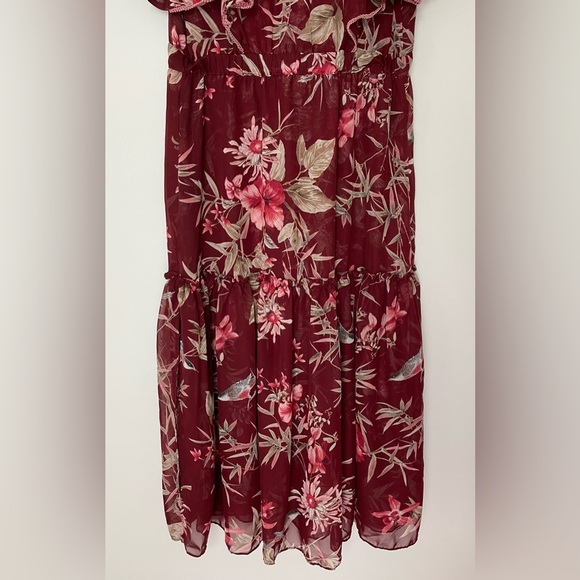 Misa Los Angeles Veronique Floral Short-sleeve Midi Dress Red Floral Size - Picture 9 of 11